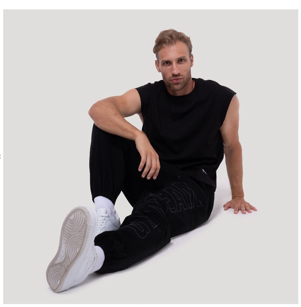 GymBeam Tank Top schwarz Persistence oversized Herren TankTop atmungsaktiv 100% Baumwolle Gr. S