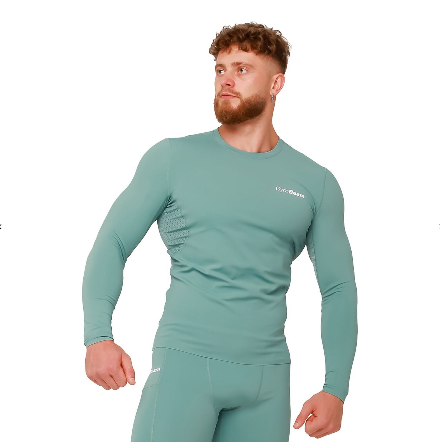 GymBeam High Kompressions‑T-Shirt in Mint für Bodybuilder Kompressionsshirt mit 3-fach Belüftungssystem Gr. S
