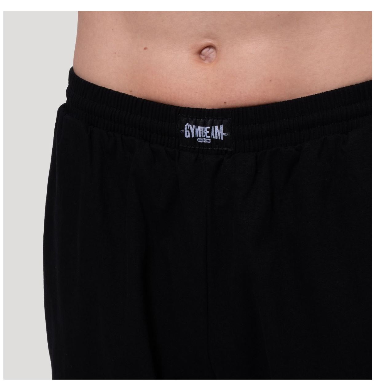 GymBeam Jogginghose schwarz Persistence mit Ripstop-Gewebe Bodybuilderhose oversized-Schnitt 100% Baumwolle Gr. S