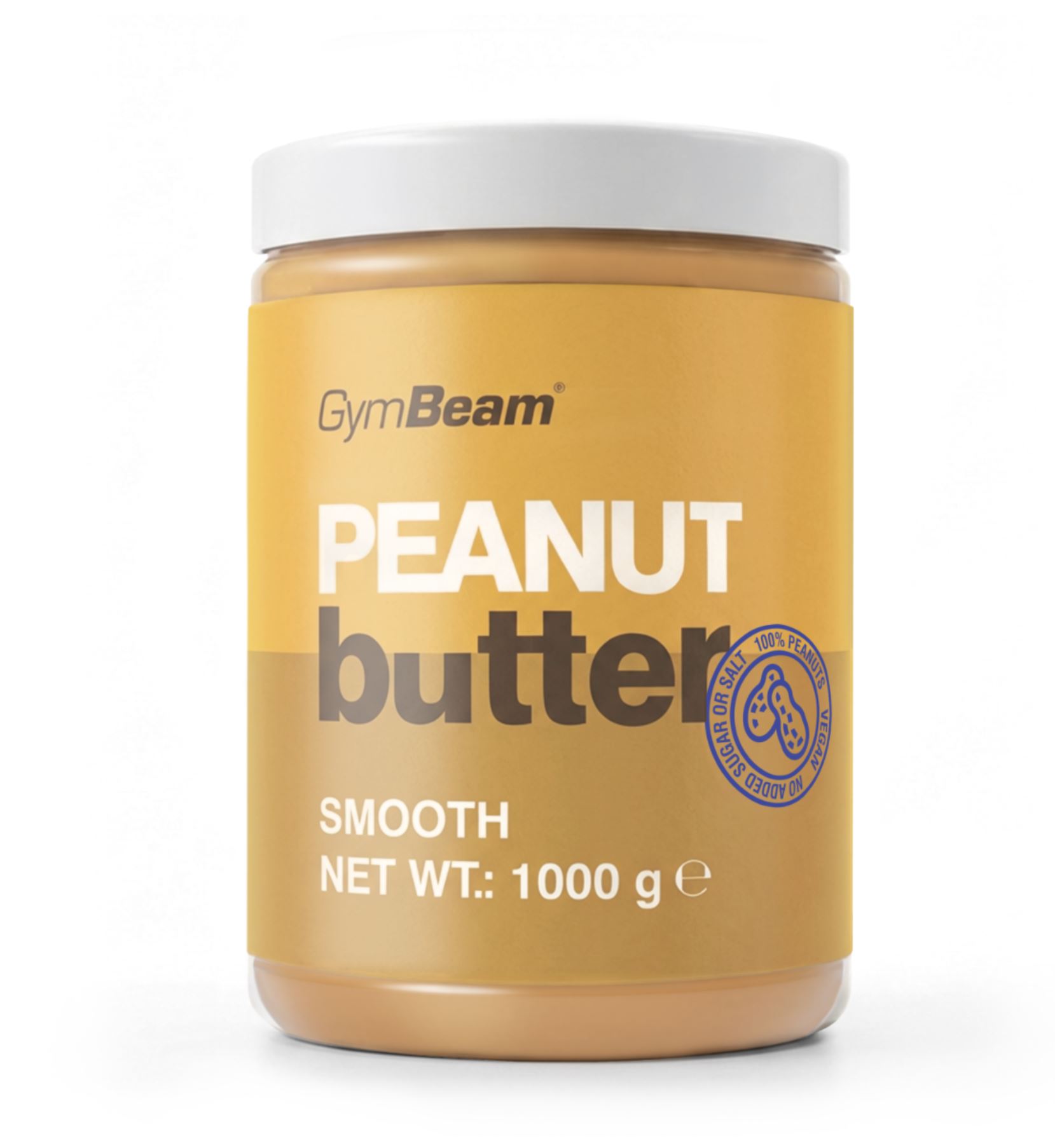 GymBeam Natürliche Erdnussbutter Cremiger Erdnussaufstrich mit Erdnussstücke & ohne Nussstücke Vegan