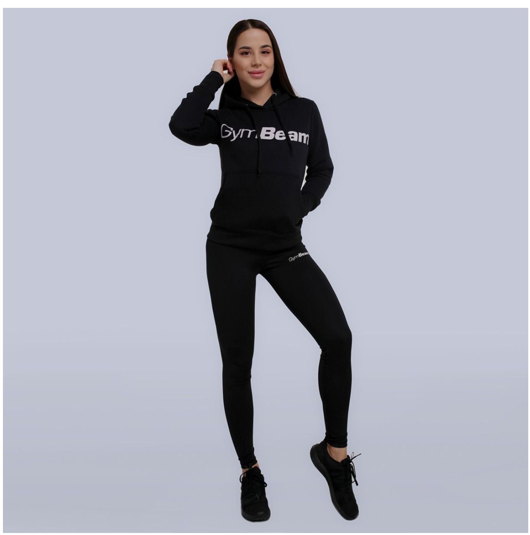 GymBeam ATHLETE-Hoodie für Frauen Sporthoodie Trainings-Kapuzenpullover Schwarz Gr. S