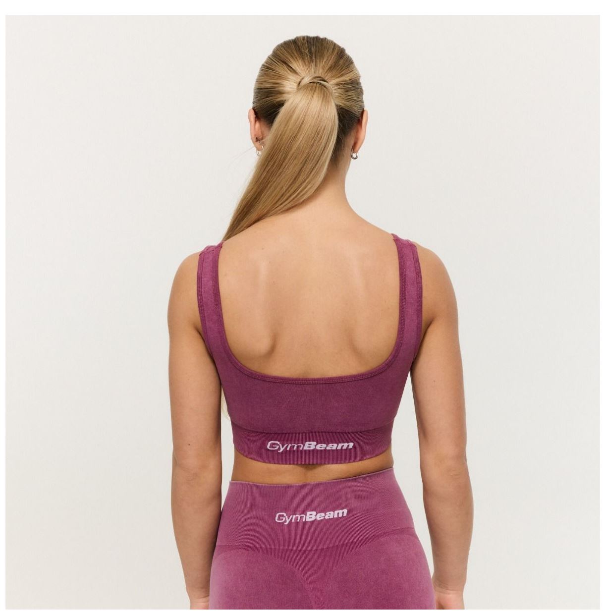 GymBeam LIFT Sport-BH in Plum nahtlos mittlerer Halt Fitness-BH mit Einlagen-Pads Gr. S