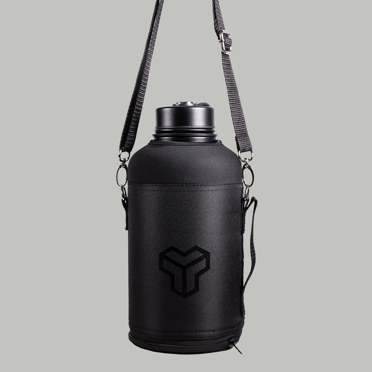 STRIX Nomad-Wanderflasche 1800 ml Wandertrinkflasche mit Schultergurt & Isolierdeckel
