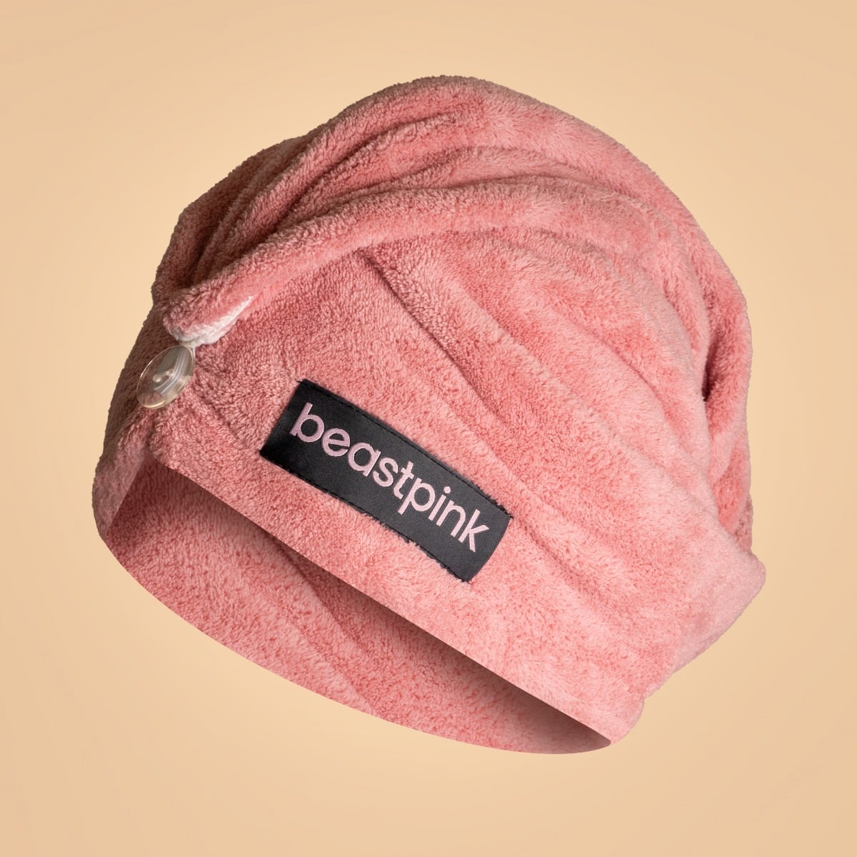 BeastPink Haarhandtuch Turban weich Haartuch-Turban ohne verrutschen vorgeformt in Pink