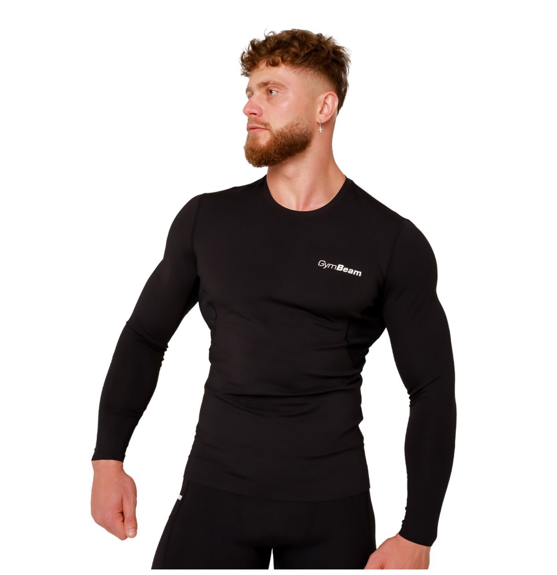 GymBeam High Kompressions‑T-Shirt schwarz für Bodybuilder Kompressionsshirt mit 3-fach Belüftungssystem Gr. S