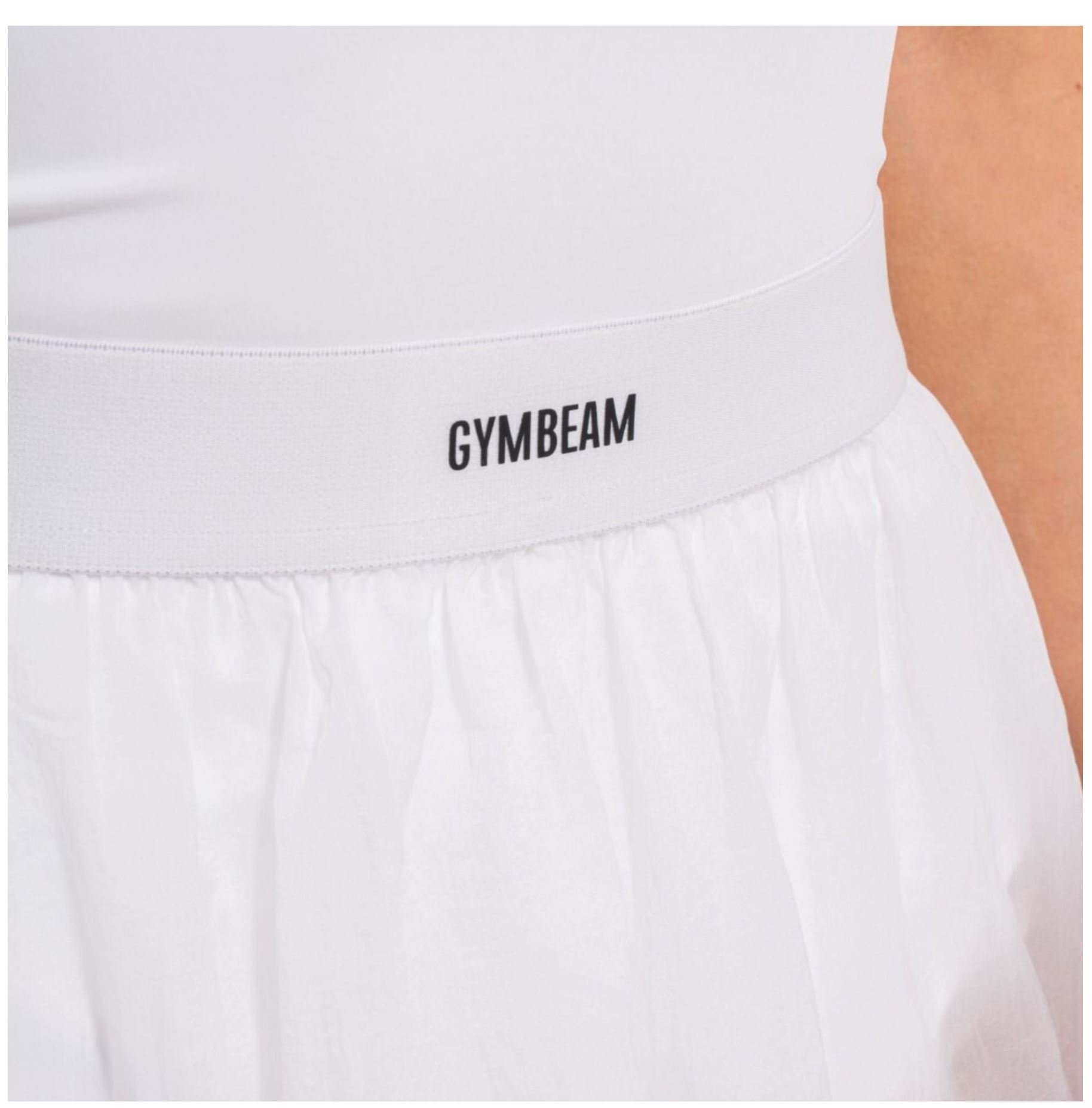 GymBeam FLOW Oversize Damenhose weiß transparentes Design Sporthose luftig locker Gr. S