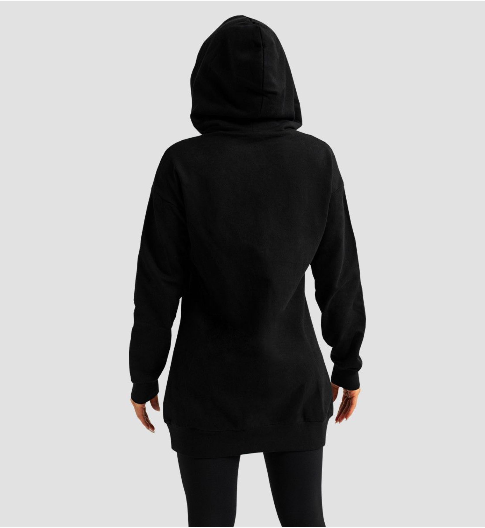 GymBeam LIMITLESS Longline Hoodie mit Seitentaschen Hoodie-Extralang