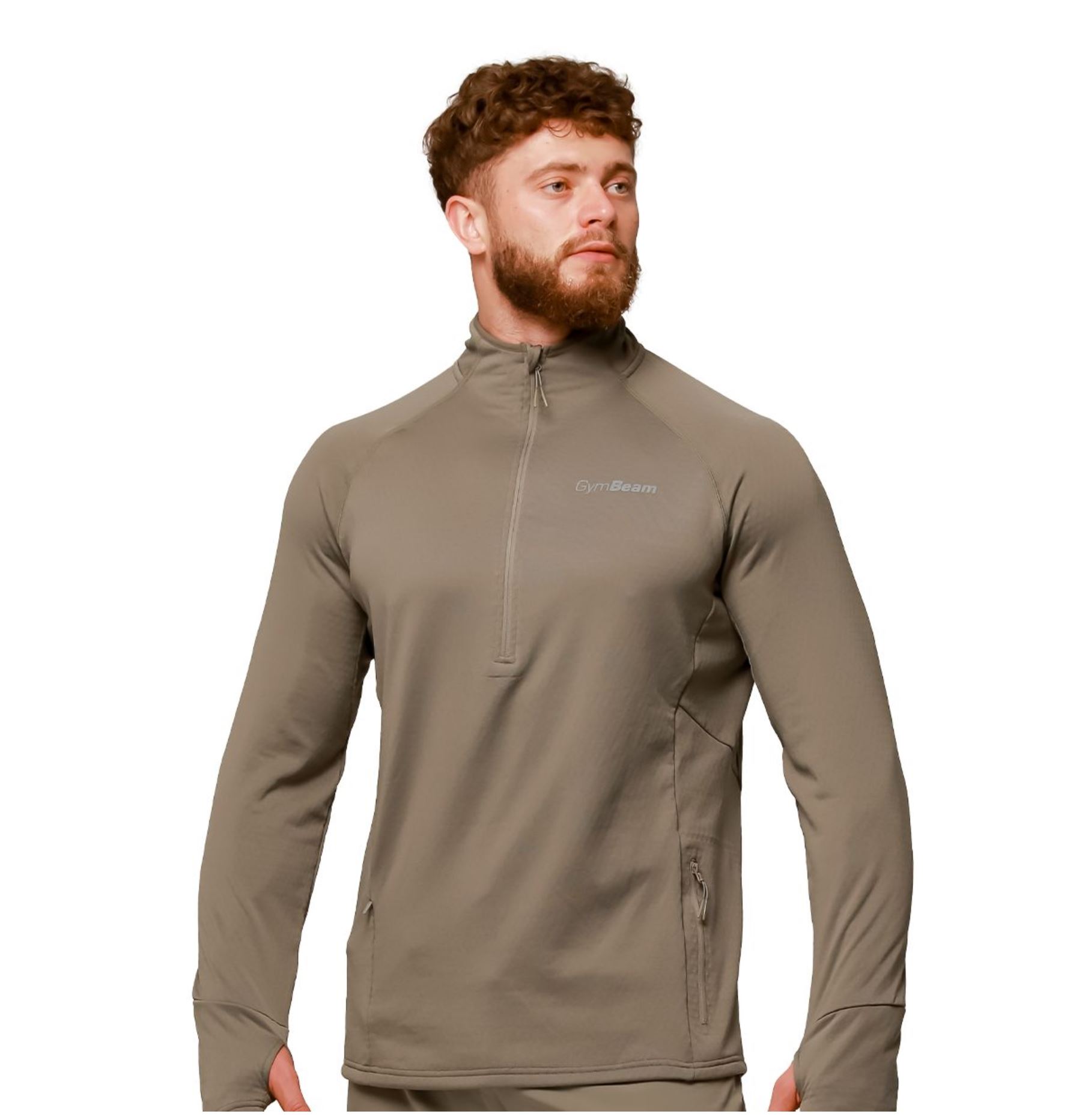 GymBeam PULSE Lauf-Sweatshirt mit Reißverschlusstaschen atmungsaktiv & schnelltrocknend