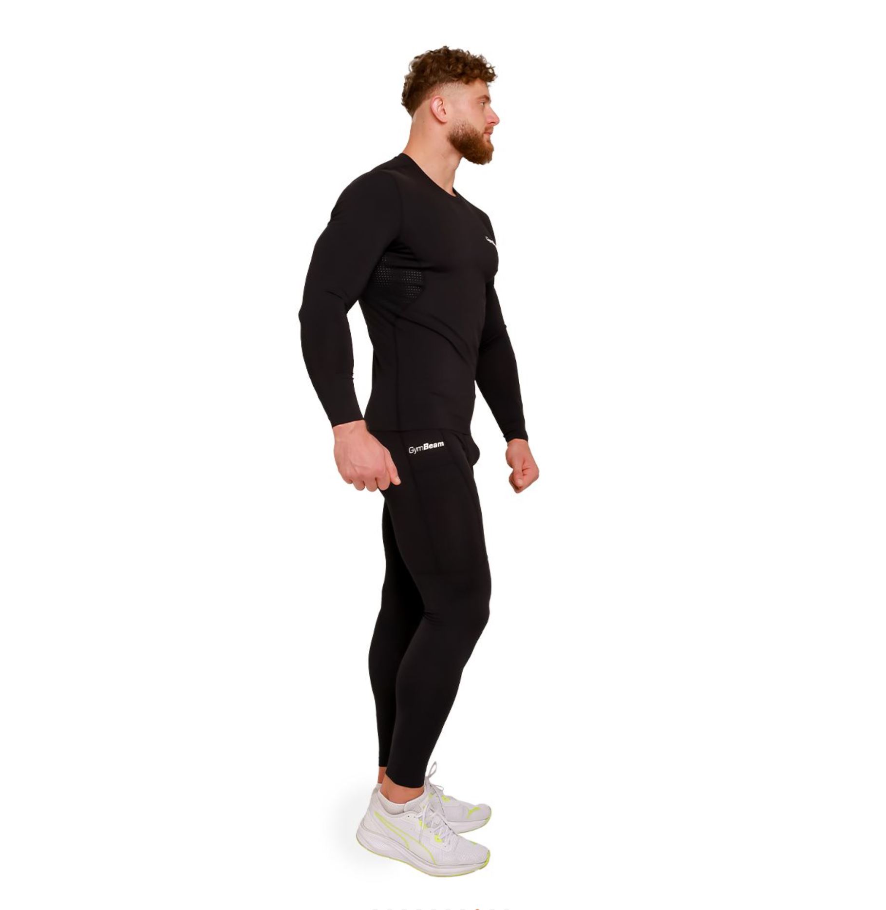 GymBeam High Kompressions‑T-Shirt schwarz für Bodybuilder Kompressionsshirt mit 3-fach Belüftungssystem Gr. S